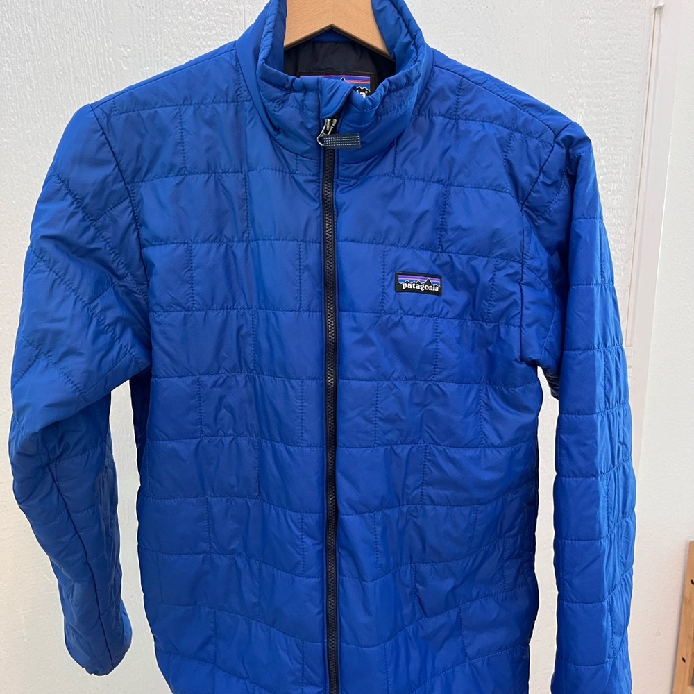 Patagonia Kids Bright Blue Quilted Puffer Jacket